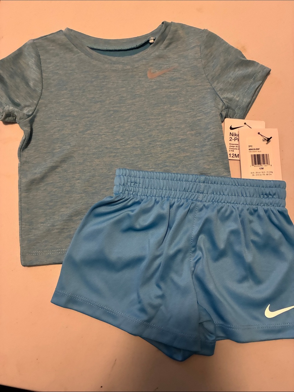 Nike Baby Blue Tee & Shorts Matching Set